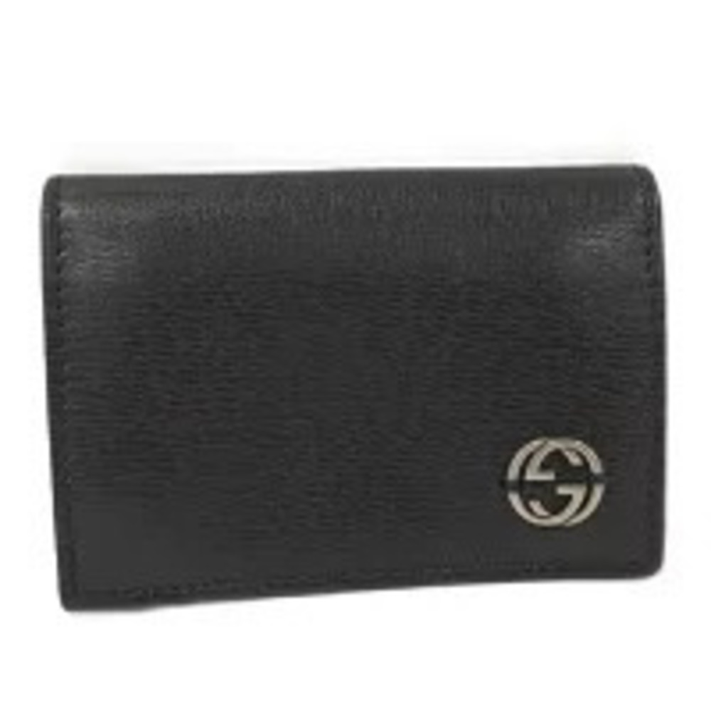 Gucci Card Case Wallet Leather Black